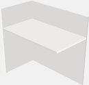 Desk with shelves above