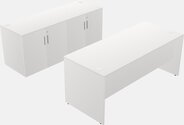 Classic Rectangular Desk With Credenza