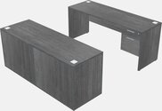 Classic Rectangular Desk With Credenza