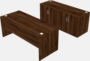 Classic Rectangular Desk With Credenza