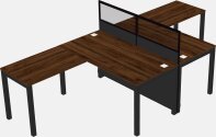 Shared L-shaped Desks - Panel/metal Frame