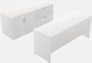 Classic Rectangular Desk With Credenza