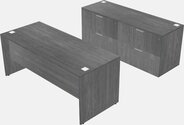 Classic Rectangular Desk With Credenza