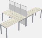 Shared L-shaped Desks - Panel/metal Frame