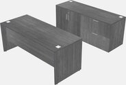 Classic Rectangular Desk With Credenza