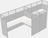Shared L-shaped Desks - Panel System