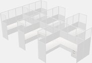 Shared L-shaped Desks - Panel System