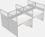 Shared Rectangular Desks - Panel System