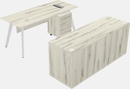 Office Desk - Solid Wood Frame - Credenza