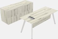 Office Desk - Solid Wood Frame - Credenza