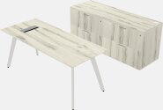 Office Desk - Solid Wood Frame - Credenza