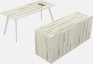 Office Desk - Solid Wood Frame - Credenza