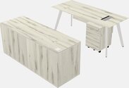 Office Desk - Solid Wood Frame - Credenza