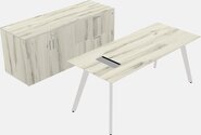 Office Desk - Solid Wood Frame - Credenza