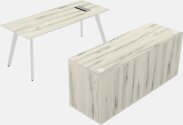 Office Desk - Solid Wood Frame - Credenza