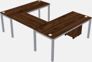 U-shaped Desk - Metal Frame
