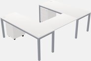 U-shaped Desk - Metal Frame