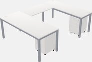 U-shaped Desk - Metal Frame