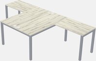 Grey l shaped desk