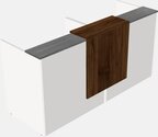 White and grey reception desk