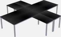 Large white l shaped desk