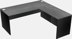 Corner office desk with drawers
