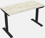 Dark wood and black desk