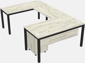 Office u shaped desk with hutch