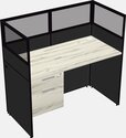 White office cubicles