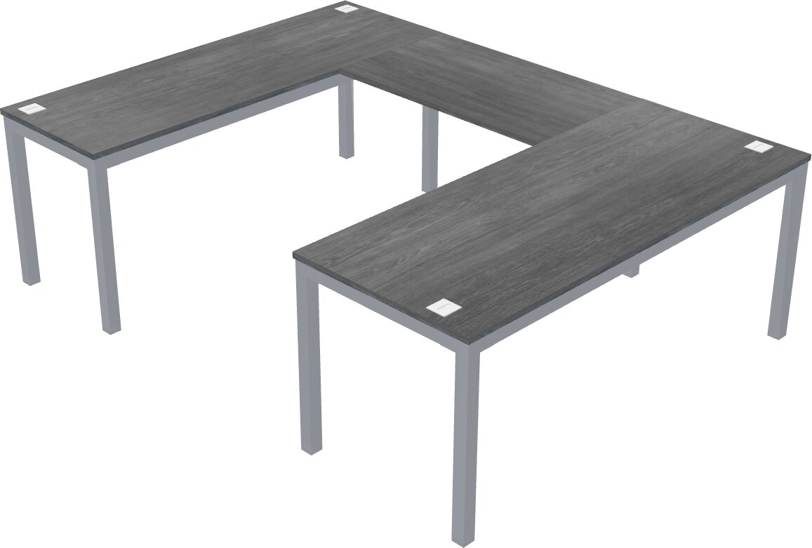 Discover the ultimate in style and functionality with our exquisite U-shaped desk with hutch. Elevate your workspace with this elegant addition, perfect for organizing and maximizing your productivity. Experience the perfect blend of luxury and practicality with our stunning U-shaped desk with hutch.