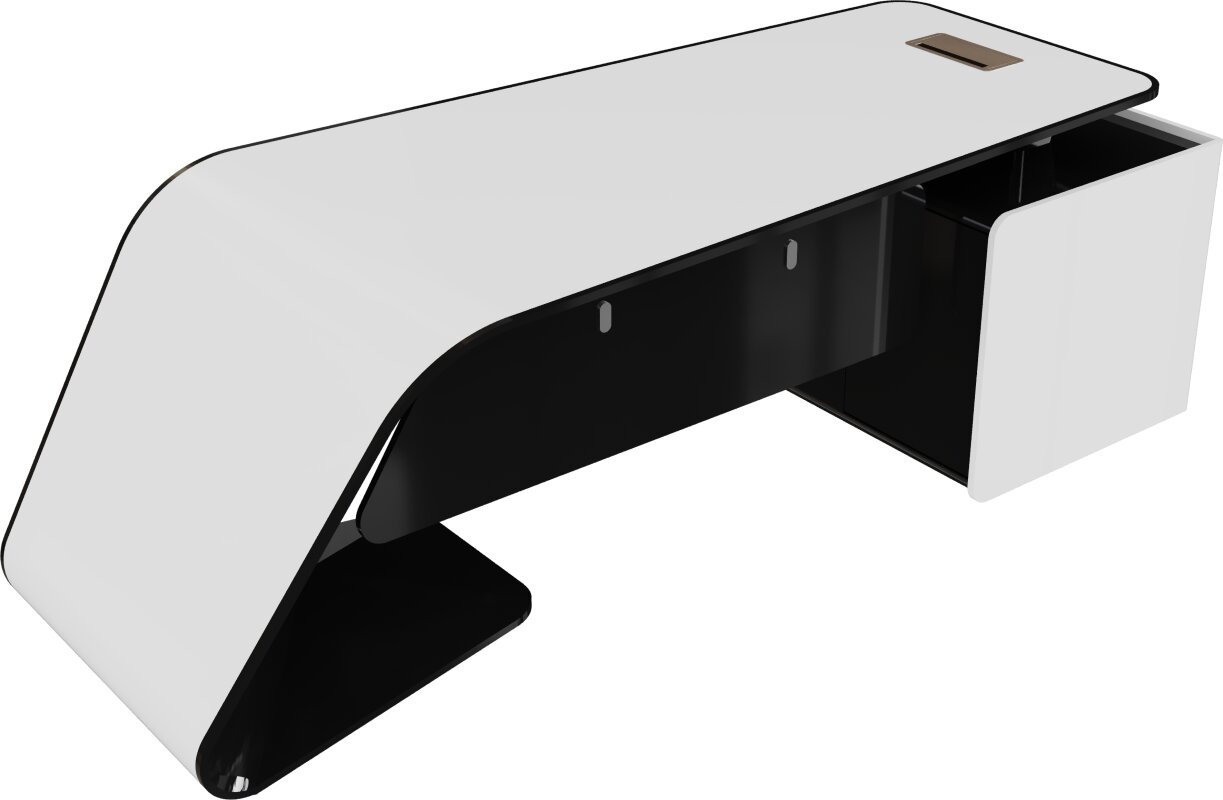 Discover the sleek and sophisticated design of our black rectangular desk, the perfect addition to elevate your workspace. Crafted with the finest materials and expert craftsmanship, this desk exudes elegance and functionality. Transform your office into a stylish haven with our stunning black rectangular desk. Shop now and experience the ultimate in modern furniture.
