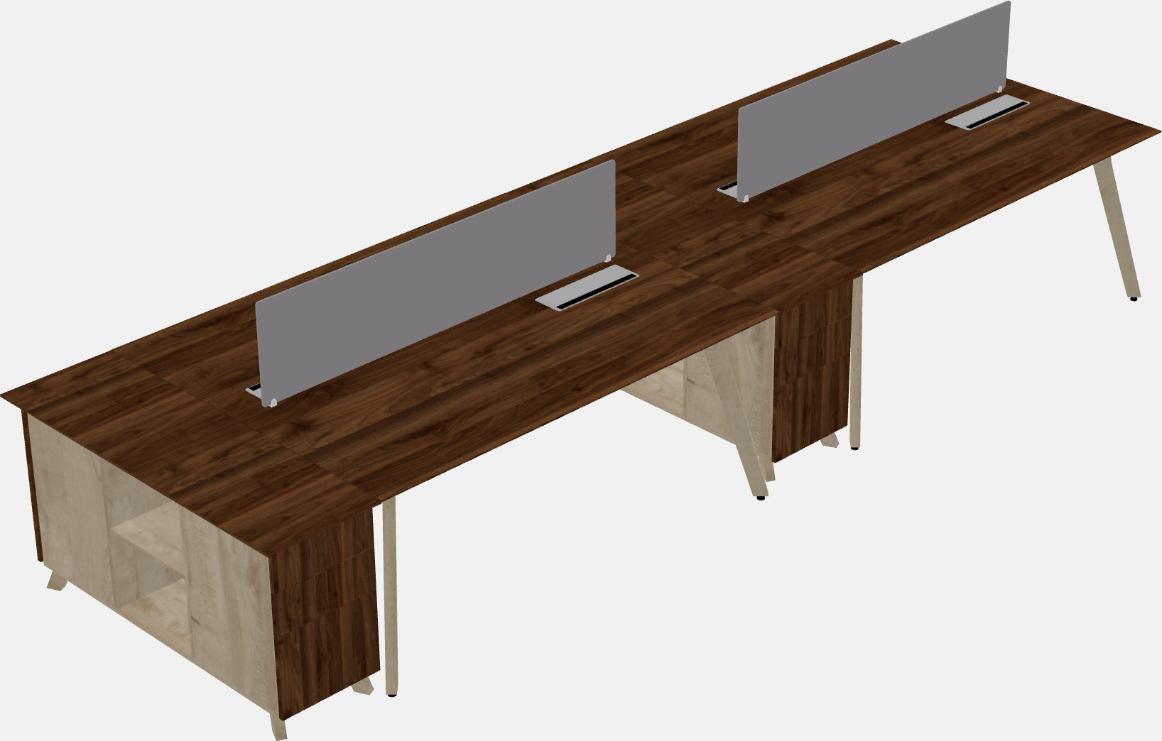 Rectangular shared desk