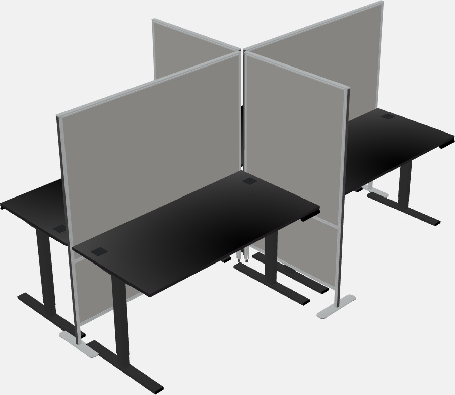 Cubicoli rettangolari condivisi sit-to-stand