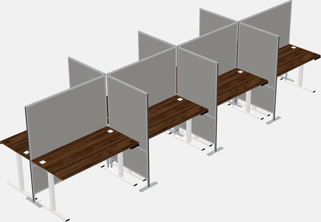 Cubicoli rettangolari condivisi sit-to-stand