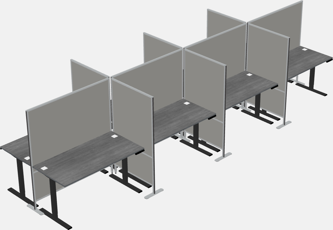 Cubicoli rettangolari condivisi sit-to-stand