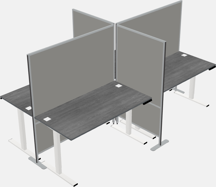 Cubicoli rettangolari condivisi sit-to-stand