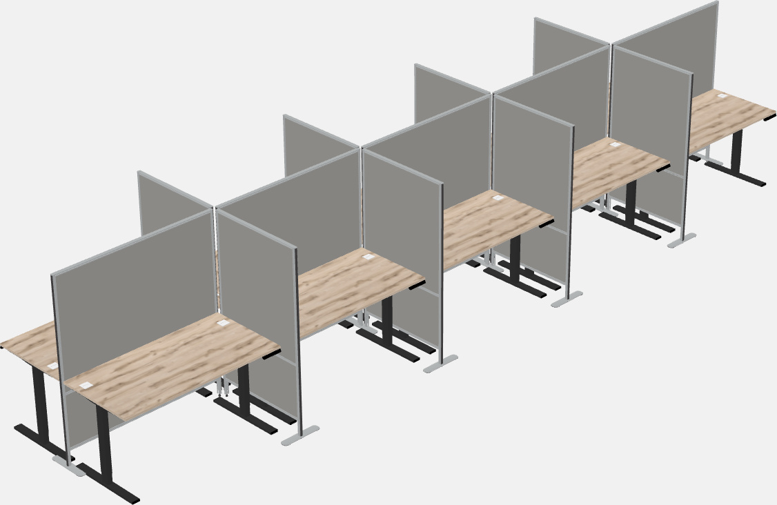 Cubicoli rettangolari condivisi sit-to-stand