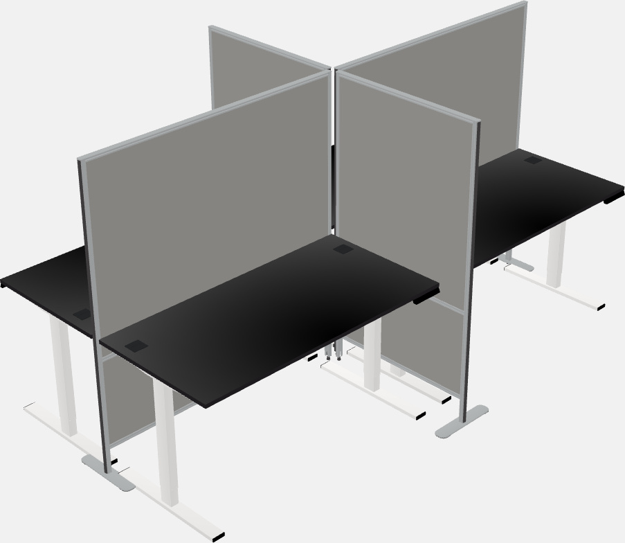 Cubicoli rettangolari condivisi sit-to-stand