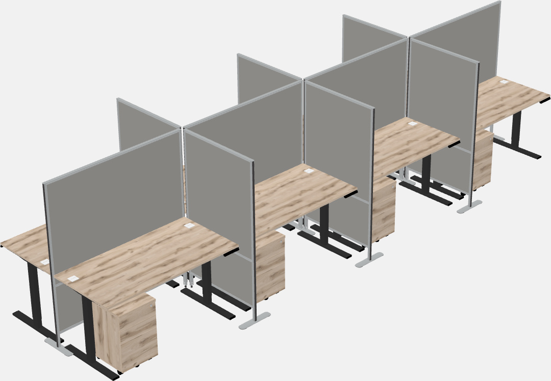 Cubicoli rettangolari condivisi sit-to-stand