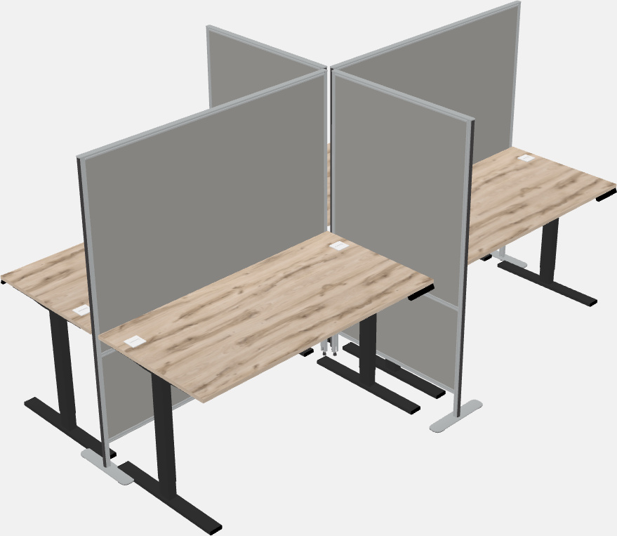 Cubículos retangulares compartilhados sit-to-stand