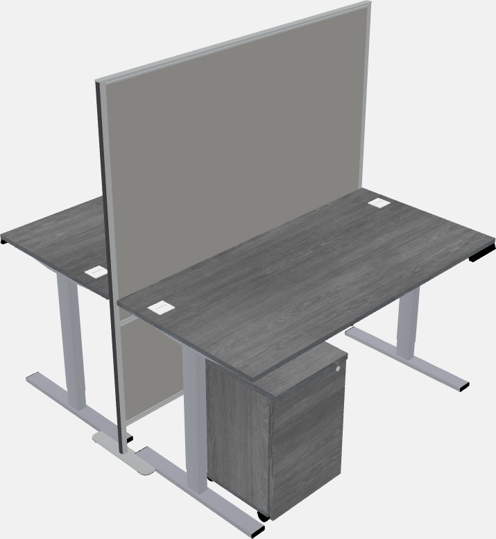 Shared rectangular sit-to-stand cubicles