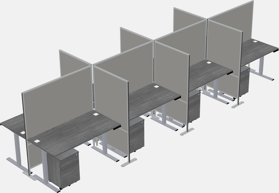 Cubicoli rettangolari condivisi sit-to-stand