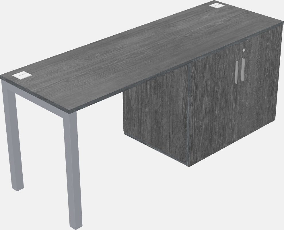 Desk with storage cabinet