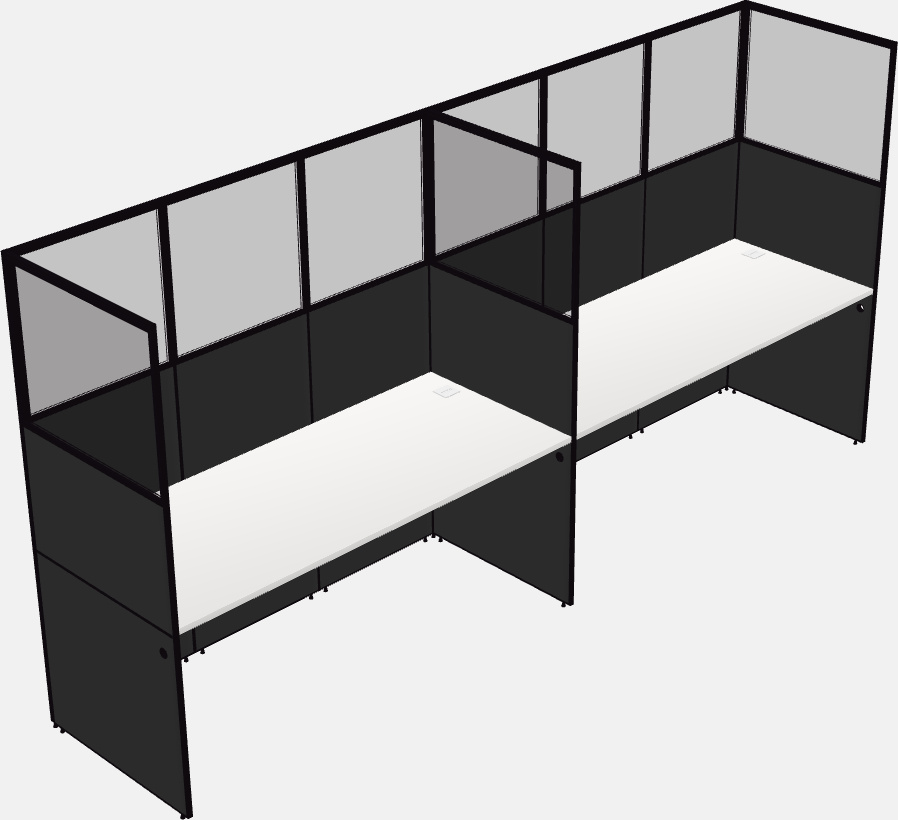 Cubículo rectangular compartido