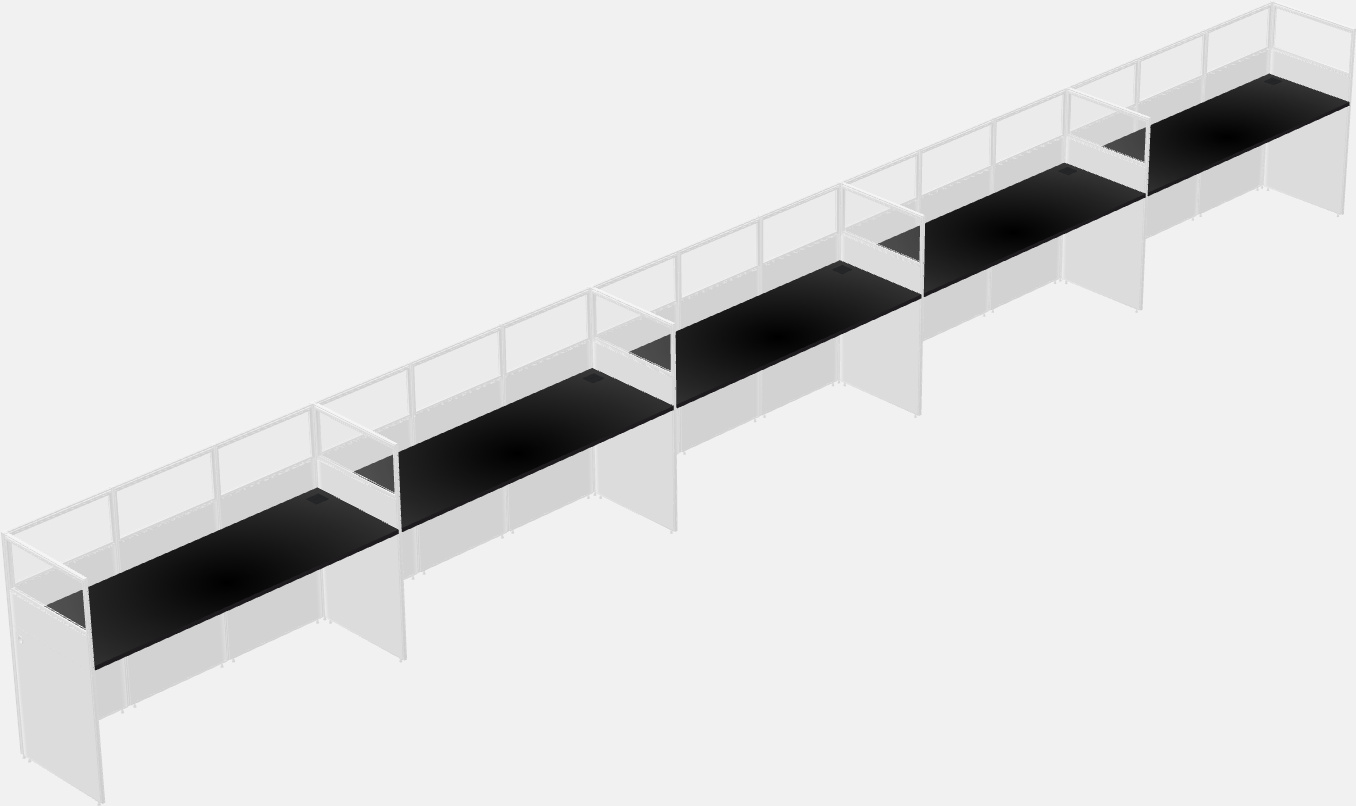 Cubículo rectangular compartido