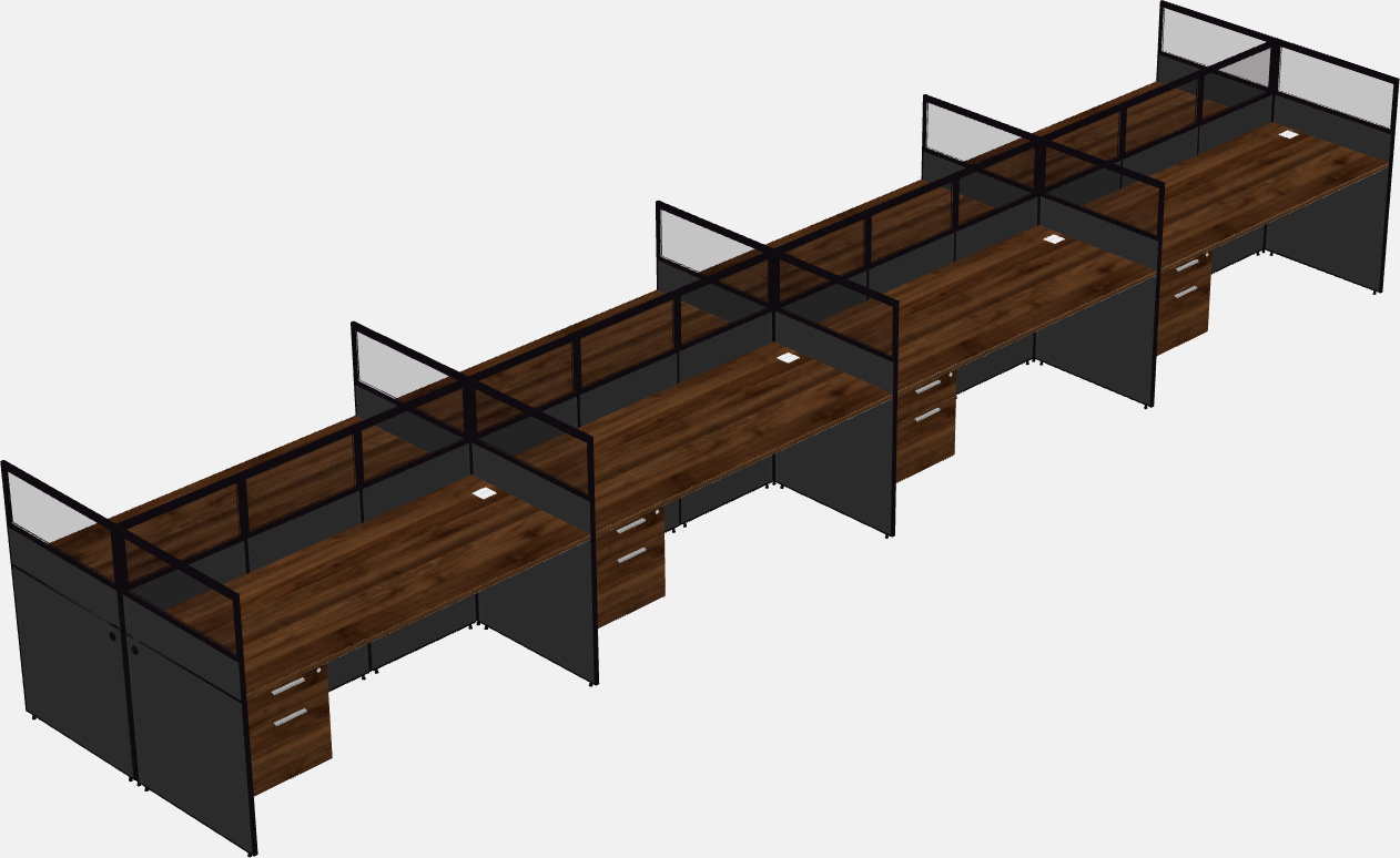 Shared rectangular cubicle