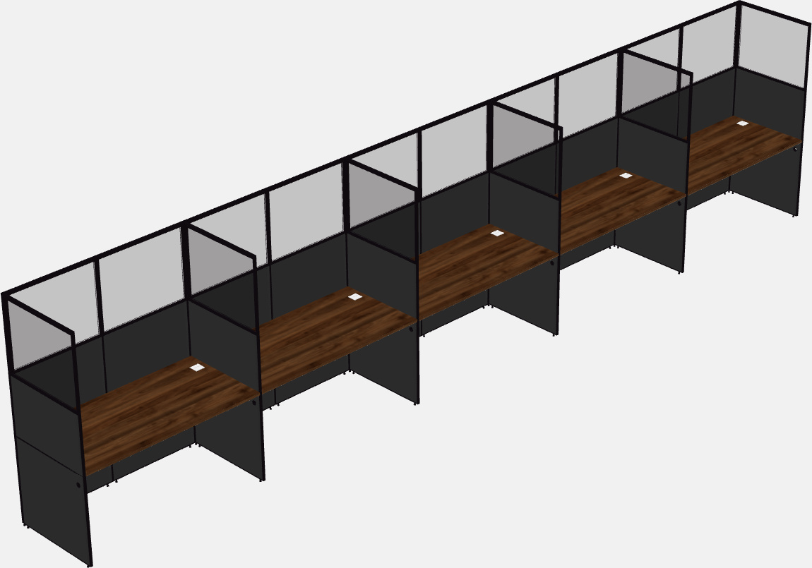 Cubículo rectangular compartido