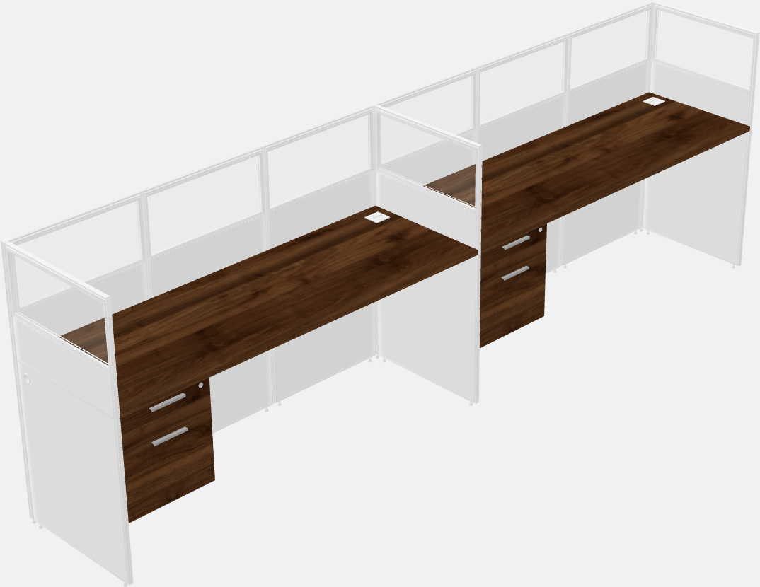 Cubículo rectangular compartido