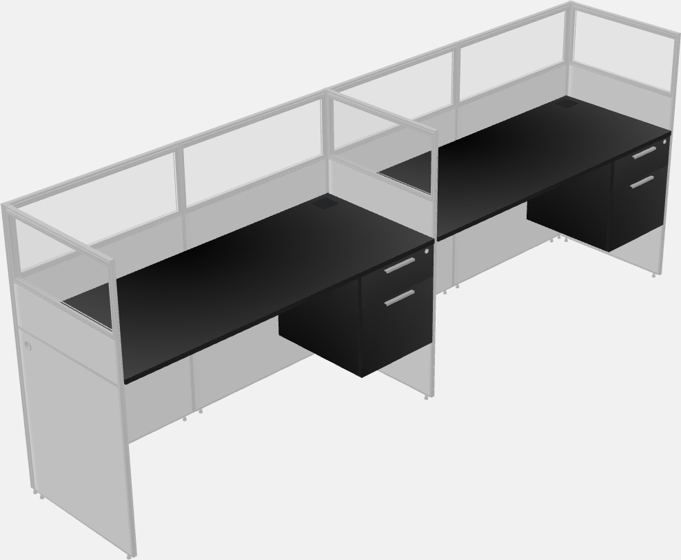 Shared rectangular cubicle