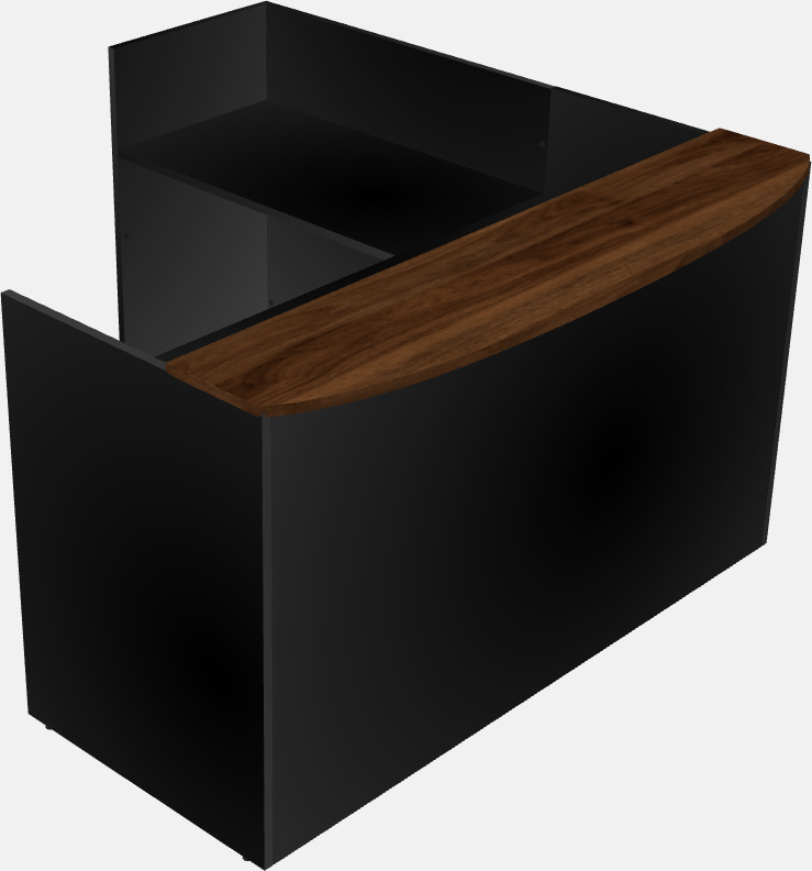 L-shaped reception desk